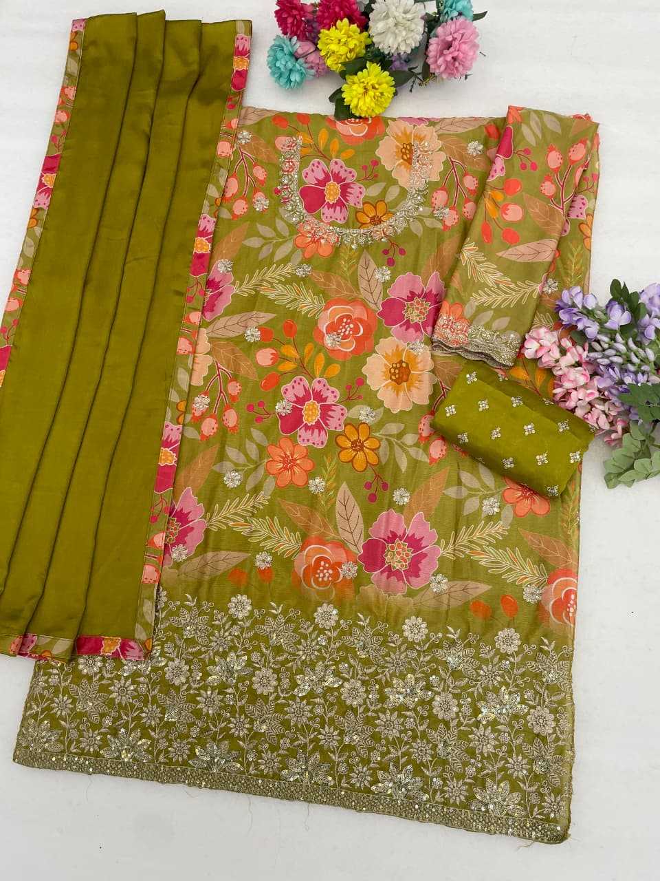 YNF Wholesale Chinon Printed Suits  | Surat Manufacturer