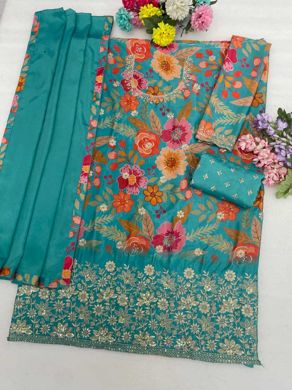 YNF Wholesale Chinon Printed Suits  | Surat Manufacturer