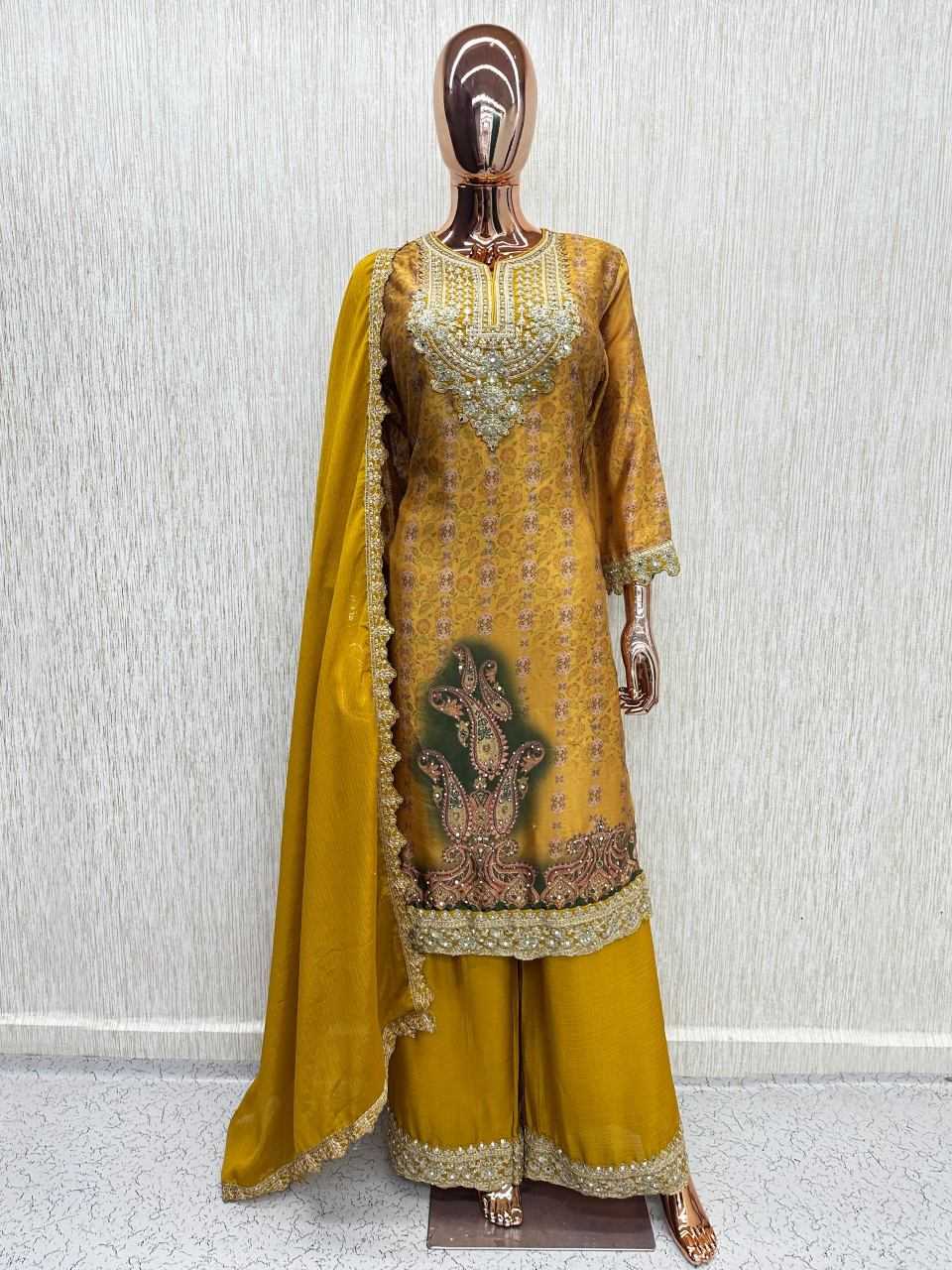 YNF Wholesale Chinon Silk Embroidery Suits  | Surat Manufacturer