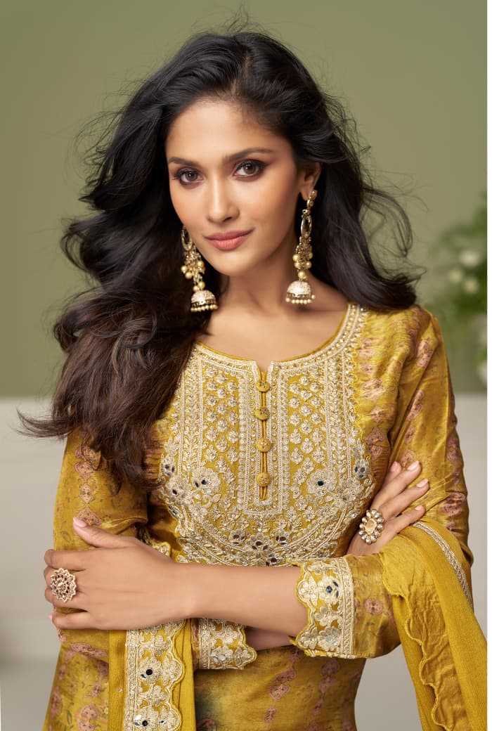 YNF Wholesale Chinon Silk Embroidery Suits  | Surat Manufacturer