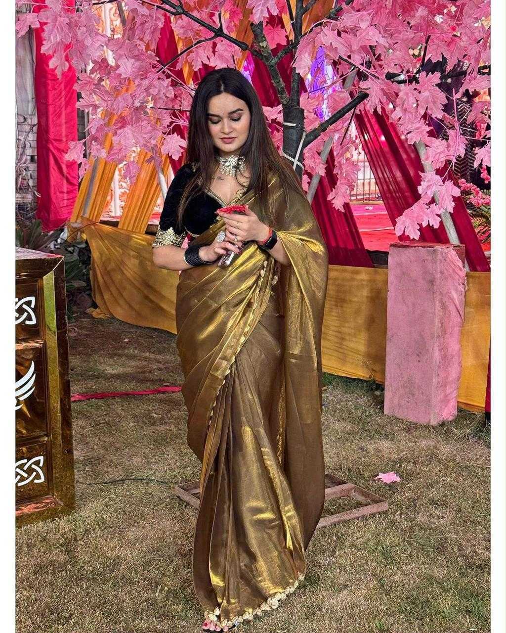 YNF Wholesale Soft Gold Crush Hand Work Sarees  | Surat Manufacturer