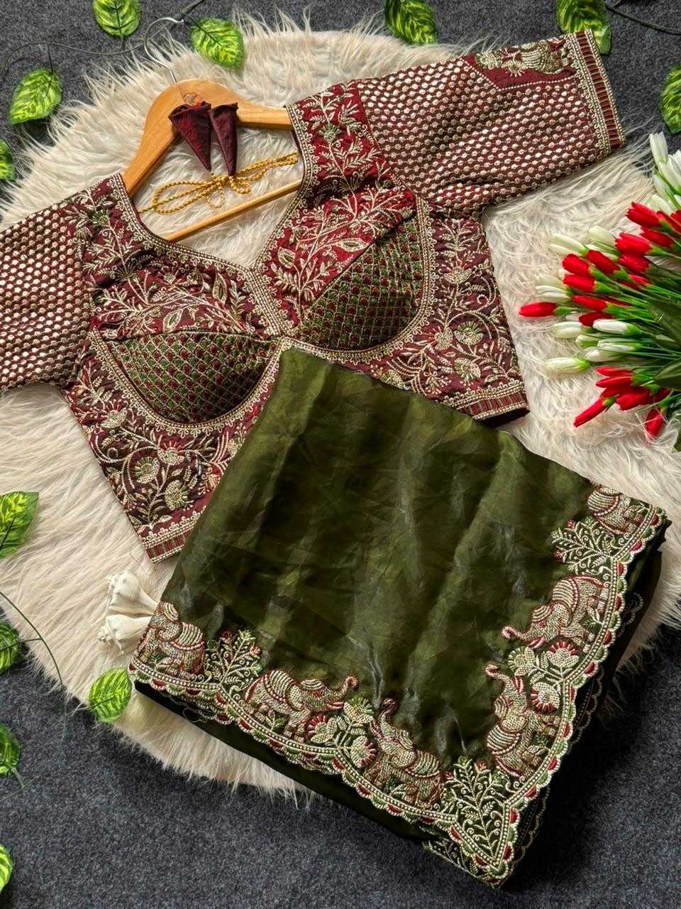 YNF Wholesale Satin Embroidered Sarees KESH709 ICH | Surat Manufacturer