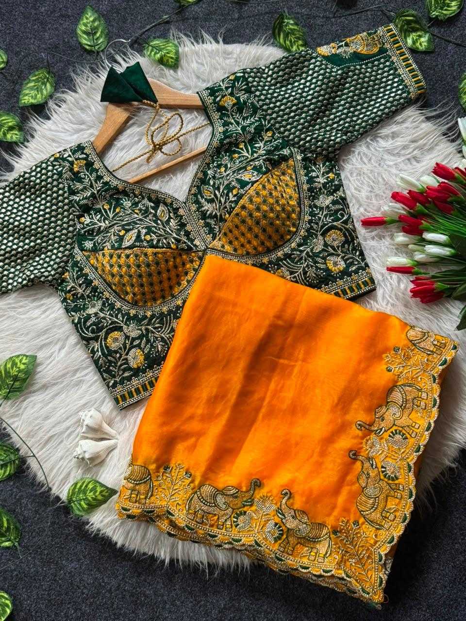 YNF Wholesale Satin Embroidered Sarees KESH709 ICH | Surat Manufacturer