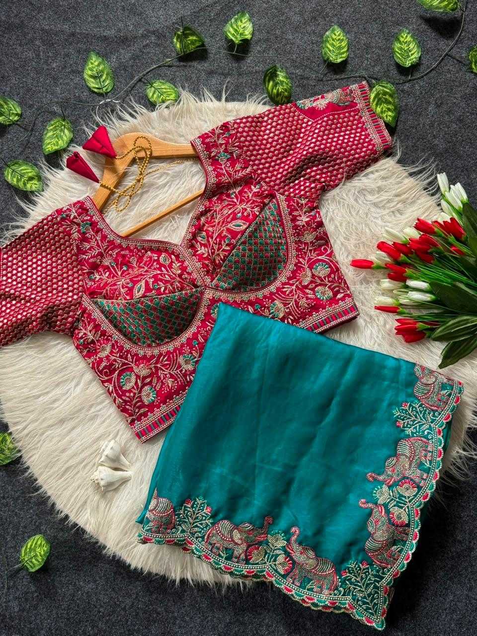 YNF Wholesale Satin Embroidered Sarees KESH709 ICH | Surat Manufacturer