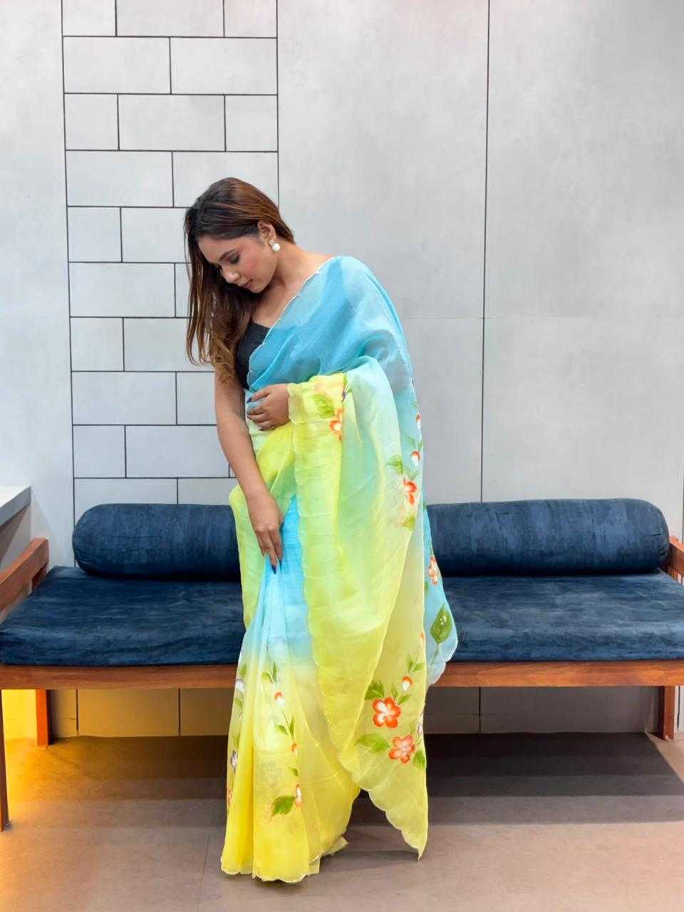YNF Wholesale Soft Gold Crush Designer Sarees  | Surat Manufacturer