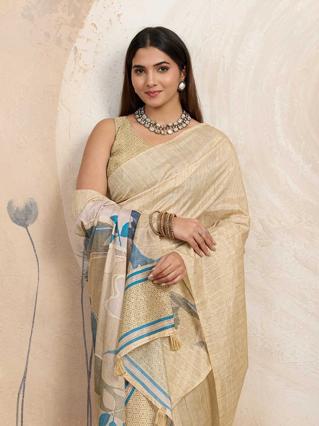 YNF Wholesale Jacquard Floral Sarees  | Surat Manufacturer