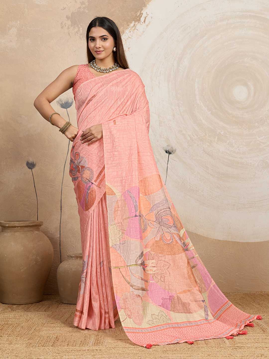 YNF Wholesale Jacquard Floral Sarees  | Surat Manufacturer