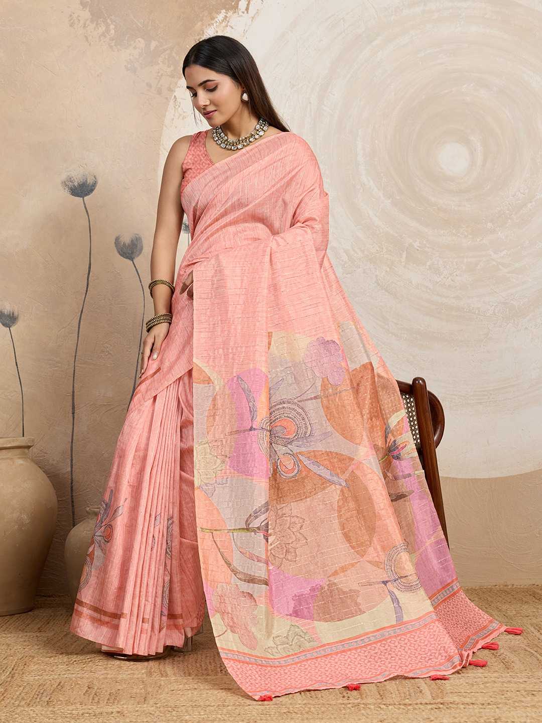 YNF Wholesale Jacquard Floral Sarees  | Surat Manufacturer