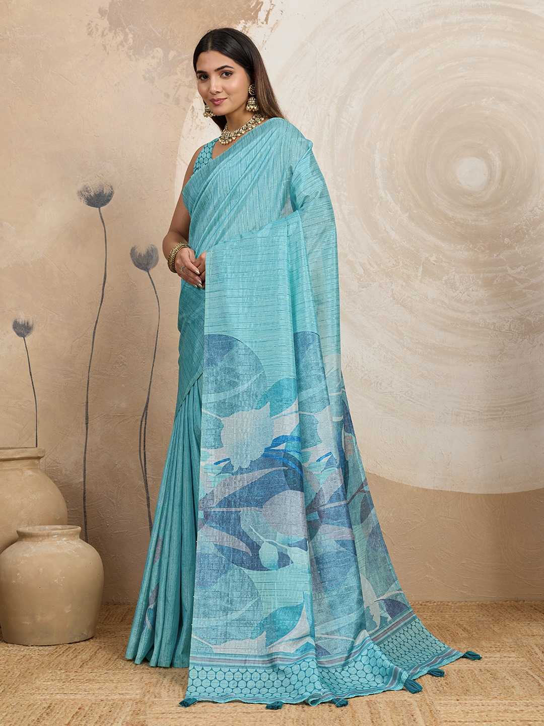 YNF Wholesale Jacquard Floral Sarees  | Surat Manufacturer