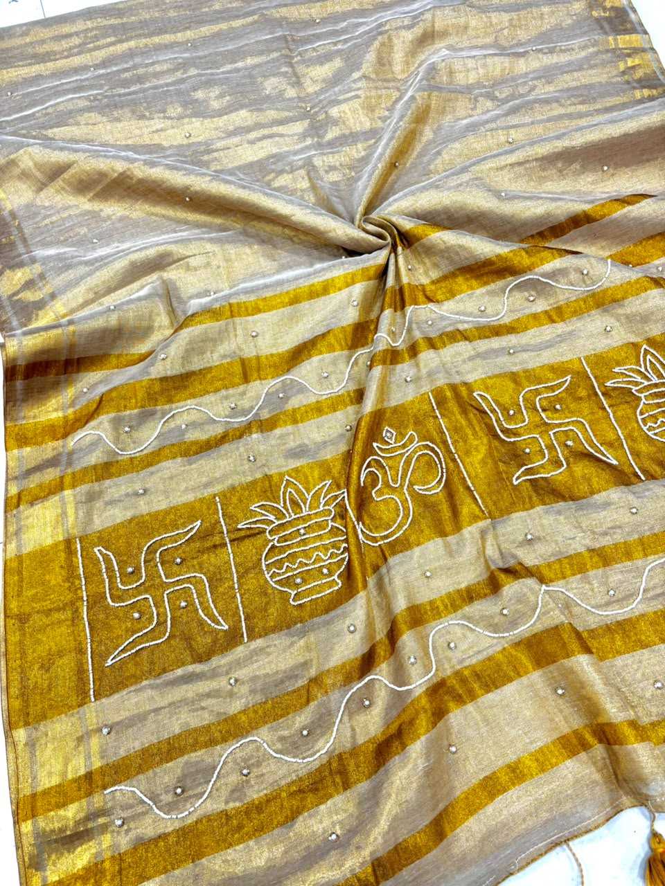 YNF Wholesale Tussar Silk Cutwork Saree  | Surat Manufacturer