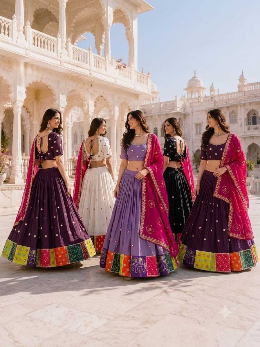 YNF Wholesale Heavy Roman Silk Embroidered Lehenga  | Surat Manufacturer