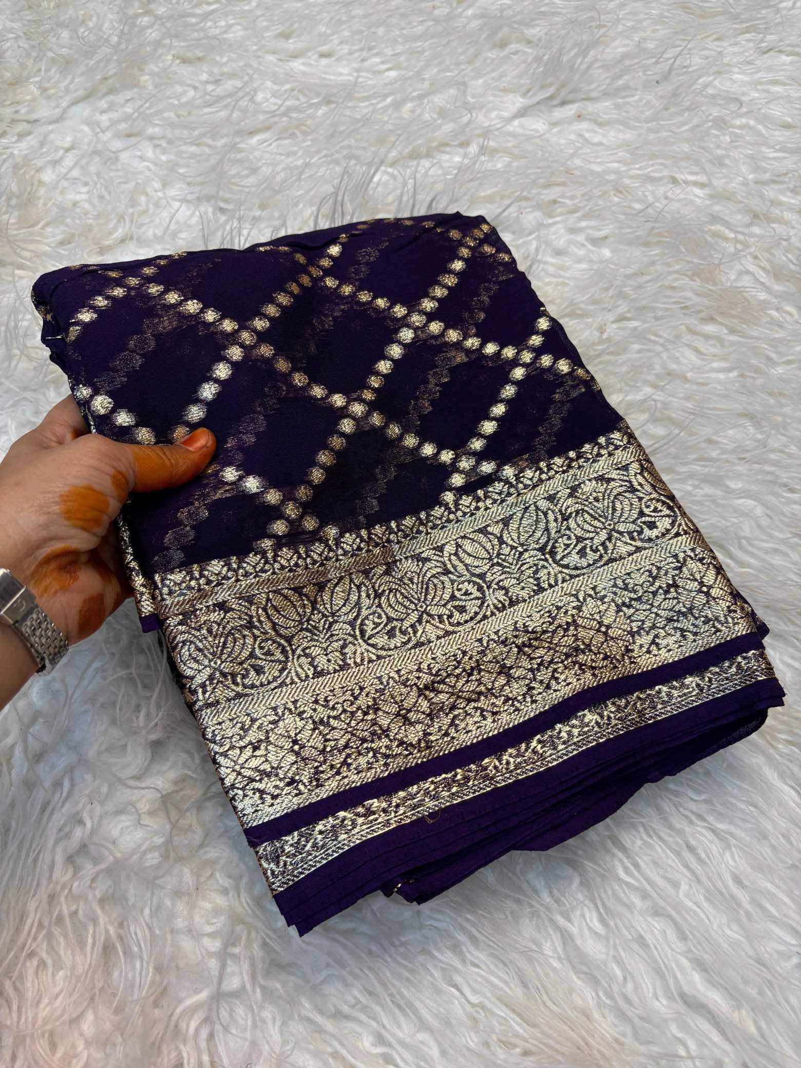 YNF Wholesale Pure Viscos Georgette Sarees  | Surat Manufacturer