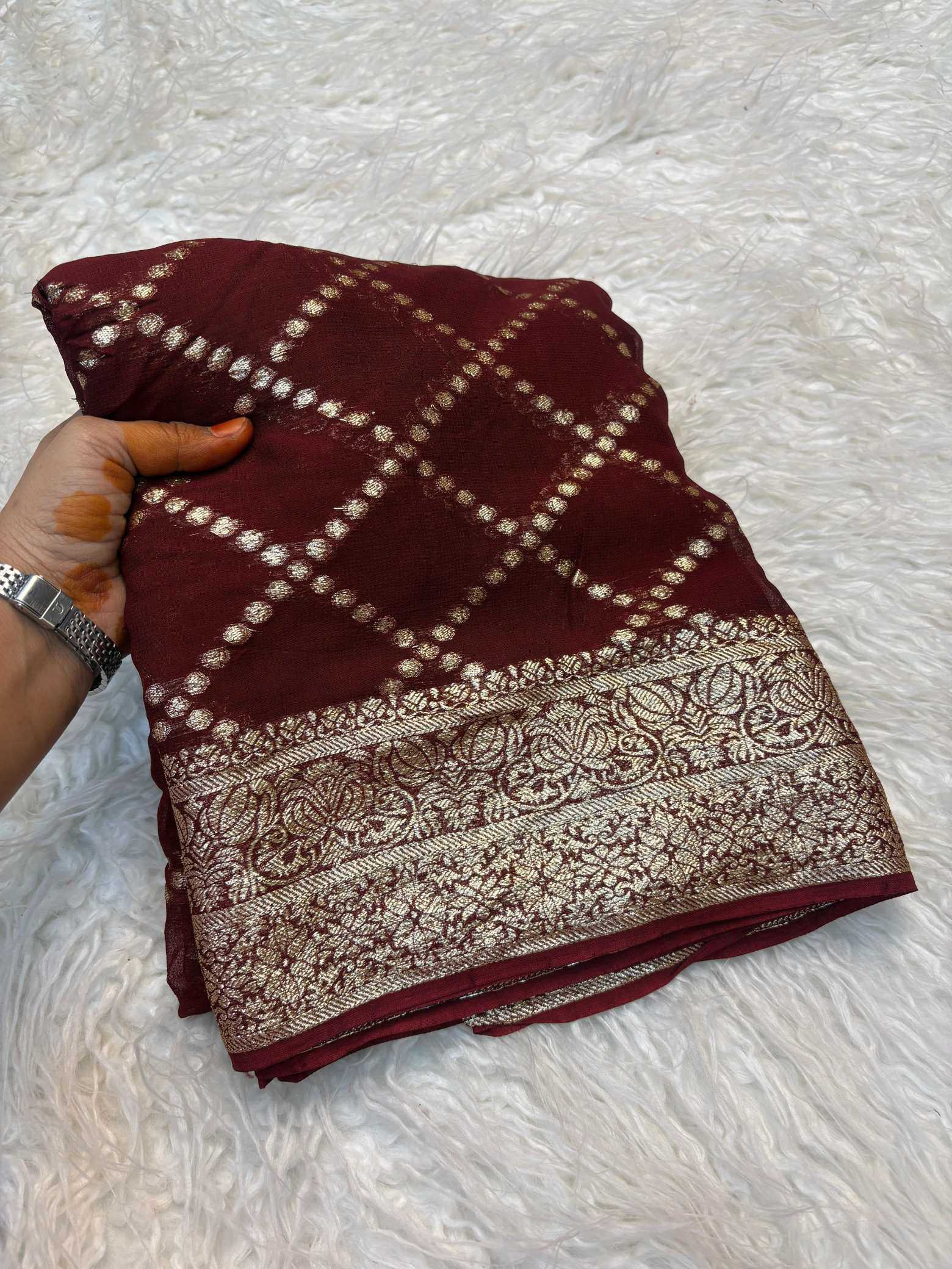YNF Wholesale Pure Viscos Georgette Sarees  | Surat Manufacturer