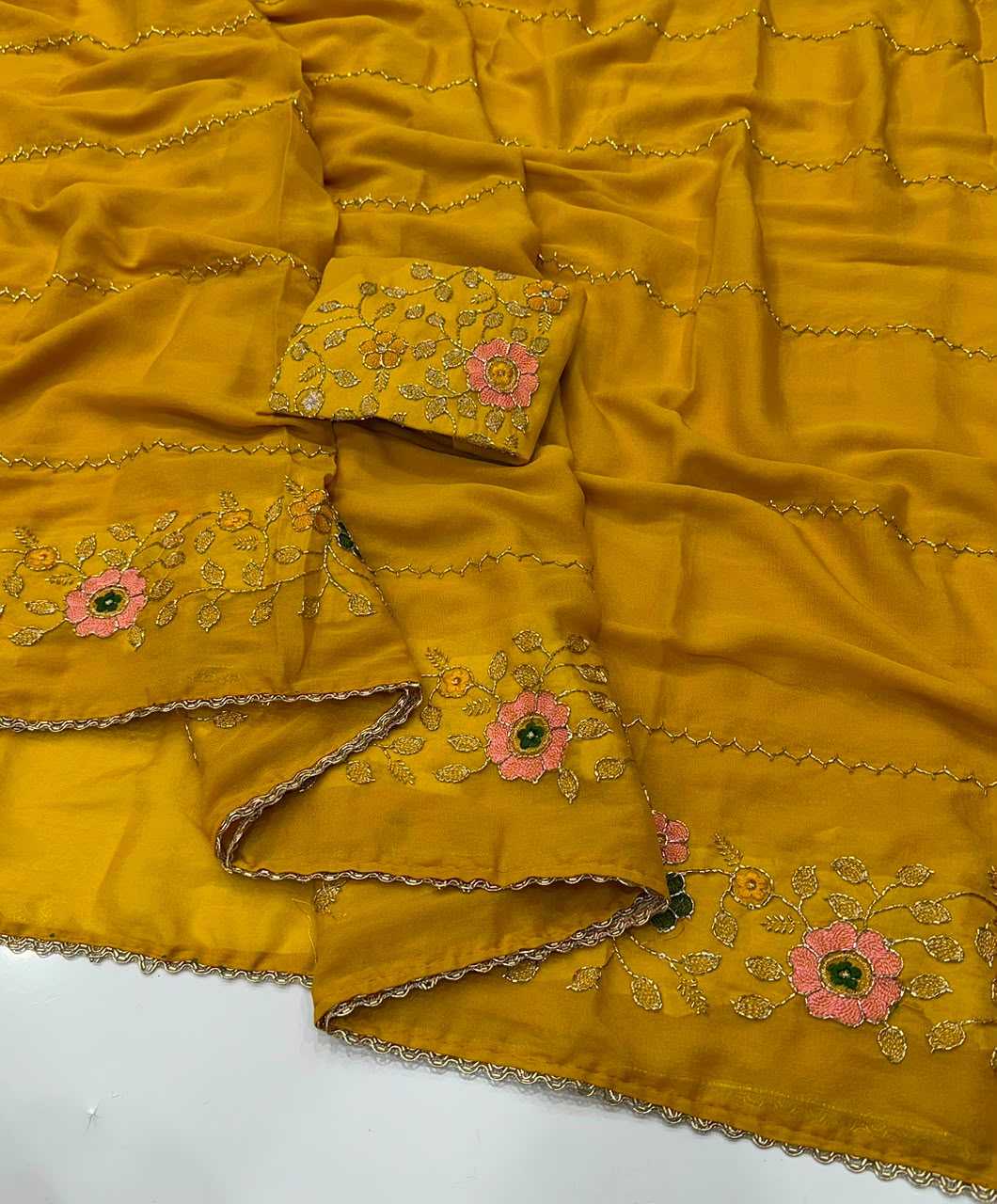YNF Wholesale Georgette Party Wear Sarees  | Surat Manufacturer