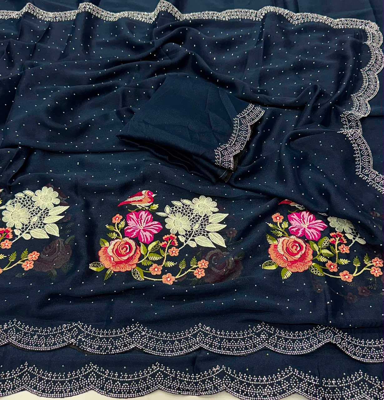 YNF Wholesale Fancy Georgette Sarees  | Surat Manufacturer