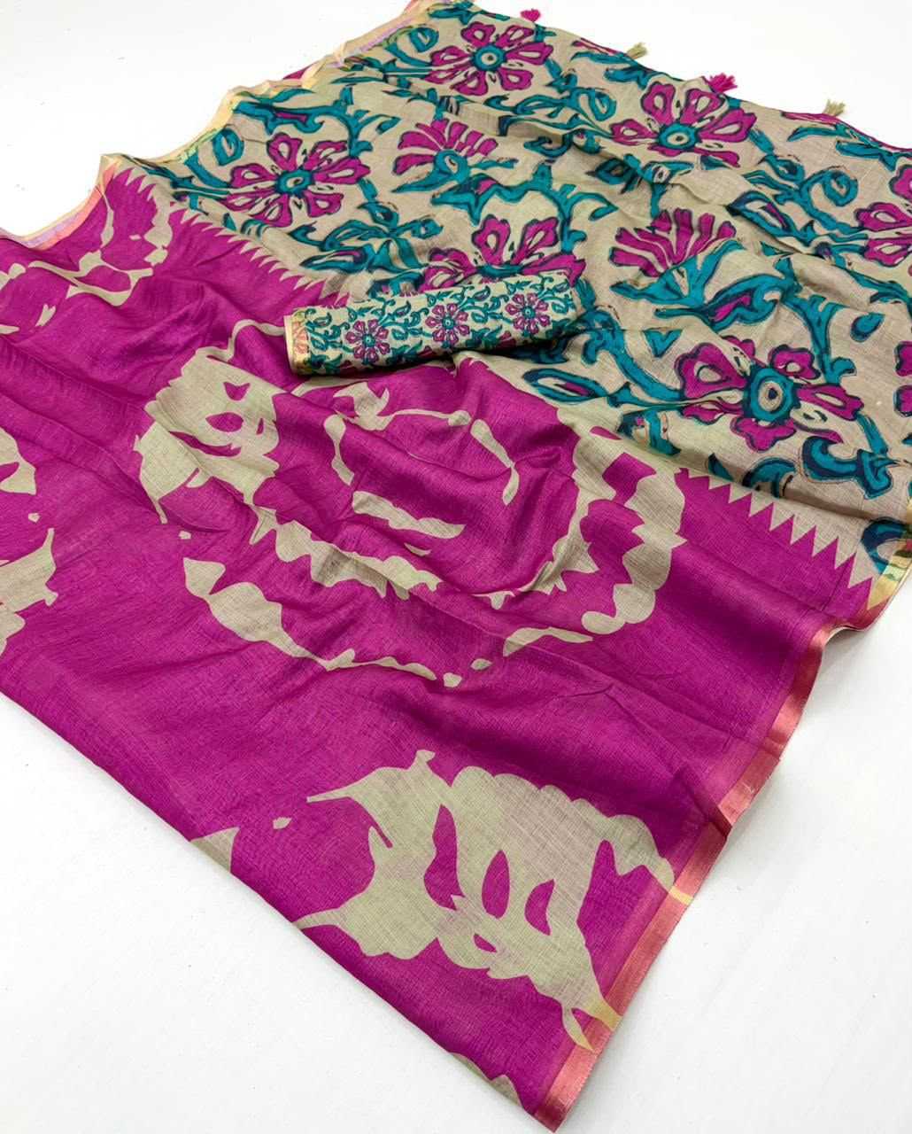 YNF Wholesale Cotton Kalamkari Sarees  | Surat Manufacturer
