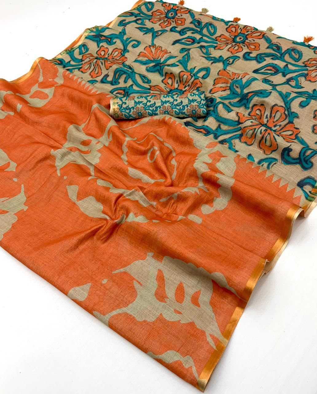 YNF Wholesale Cotton Kalamkari Sarees  | Surat Manufacturer