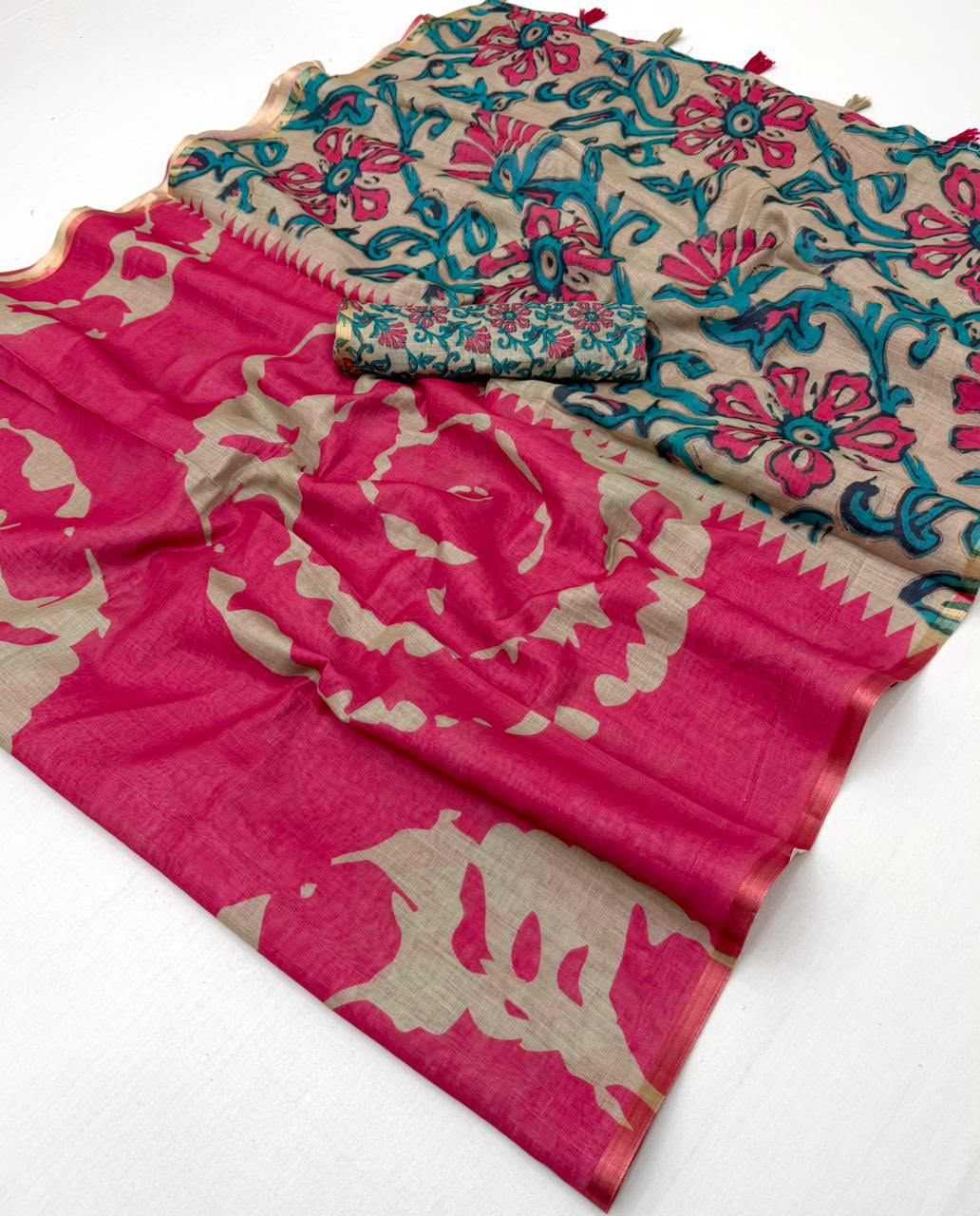 YNF Wholesale Cotton Kalamkari Sarees  | Surat Manufacturer