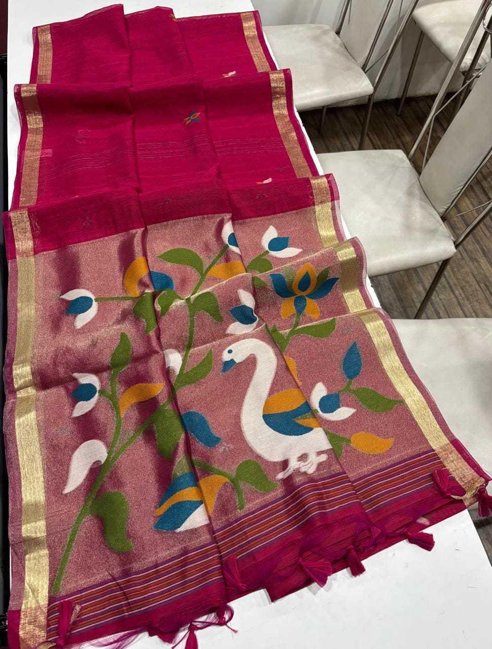 YNF Wholesale Zari Silk Butta Sarees  | Surat Manufacturer
