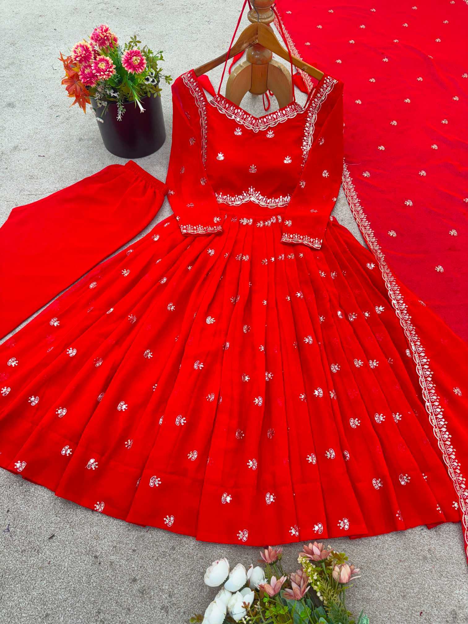 YNF Wholesale Faux Georgette Embroidery Suits  | Surat Manufacturer