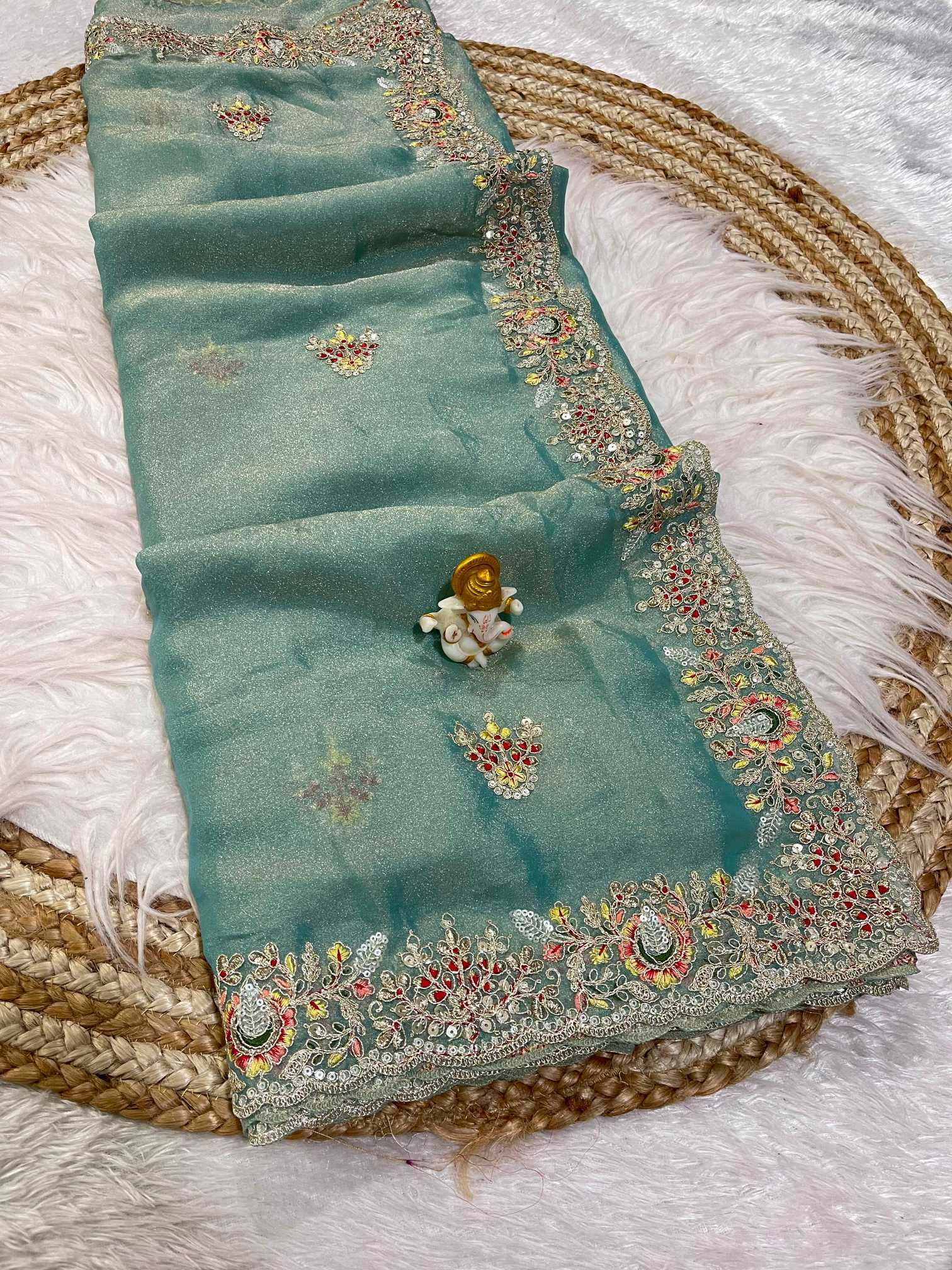 YNF Wholesale Dull Moss Designer Sarees KESH725 Aekanshi | Surat Manufacturer