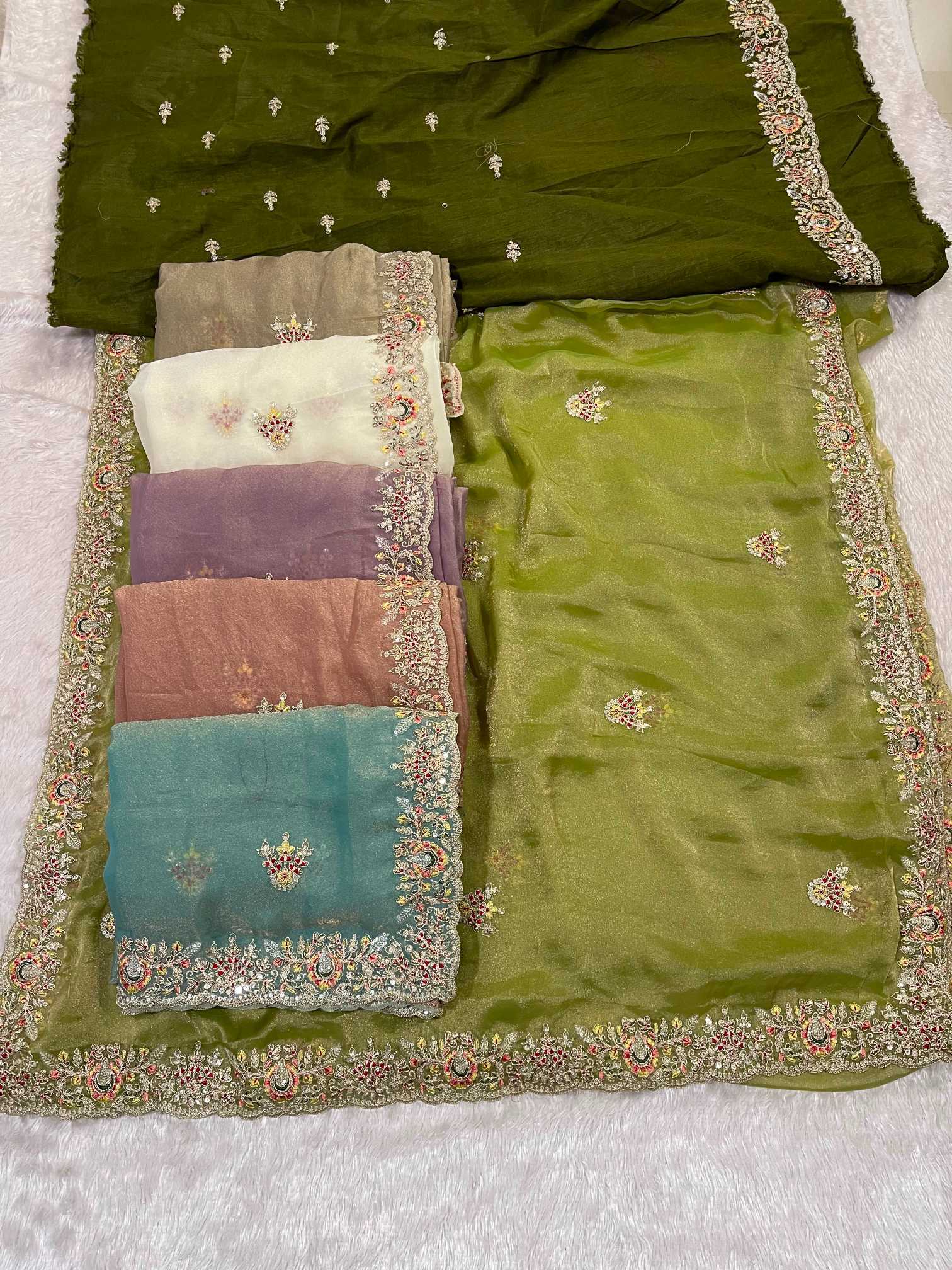 YNF Wholesale Dull Moss Designer Sarees KESH725 Aekanshi | Surat Manufacturer
