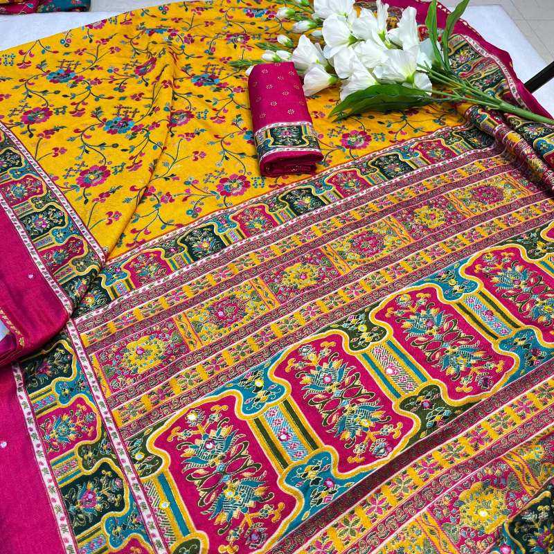 YNF Wholesale Pashmina Soft Silk Sarees  | Surat Manufacturer