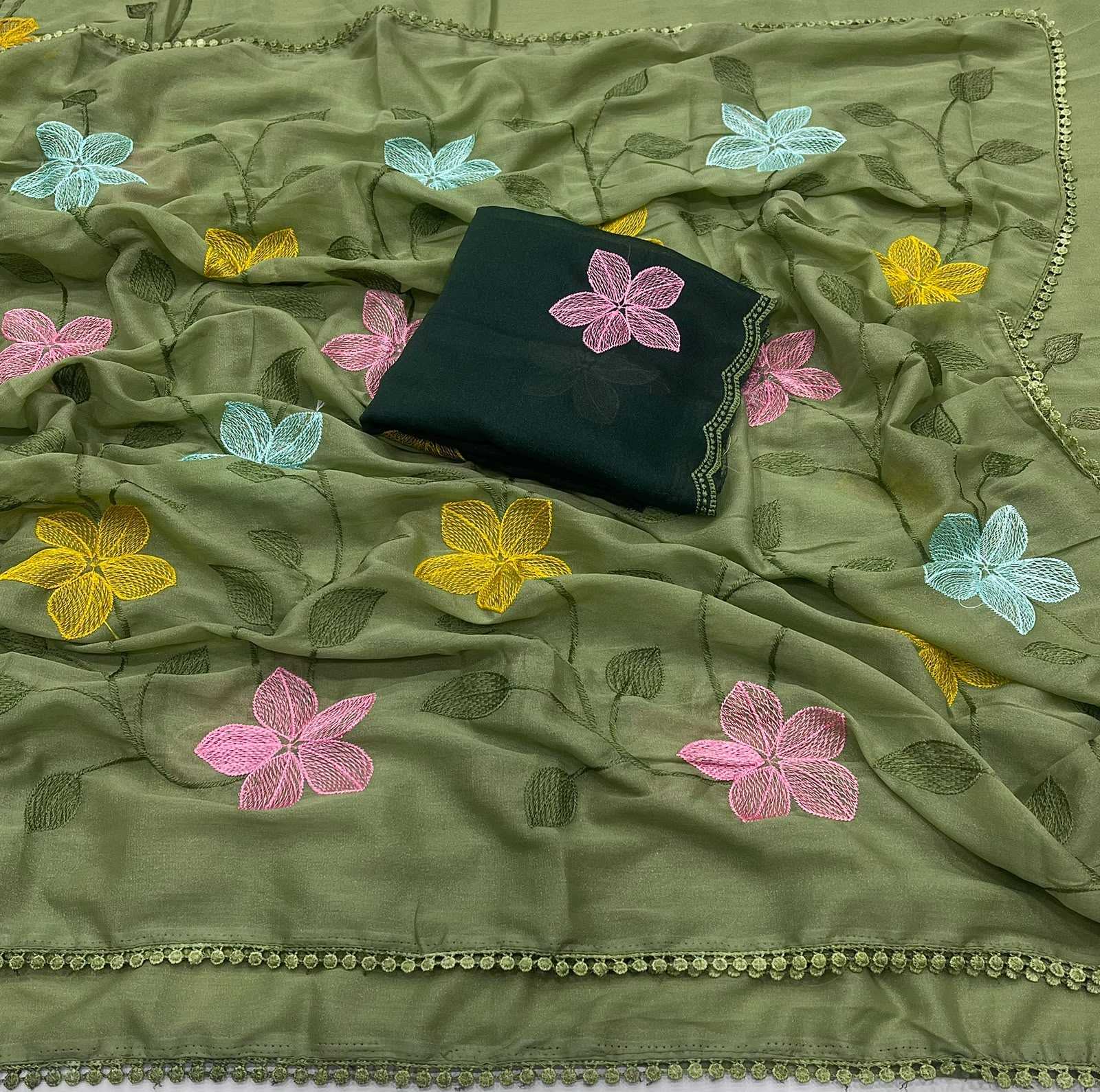 YNF Wholesale Georgette Designer Sarees  | Surat Manufacturer