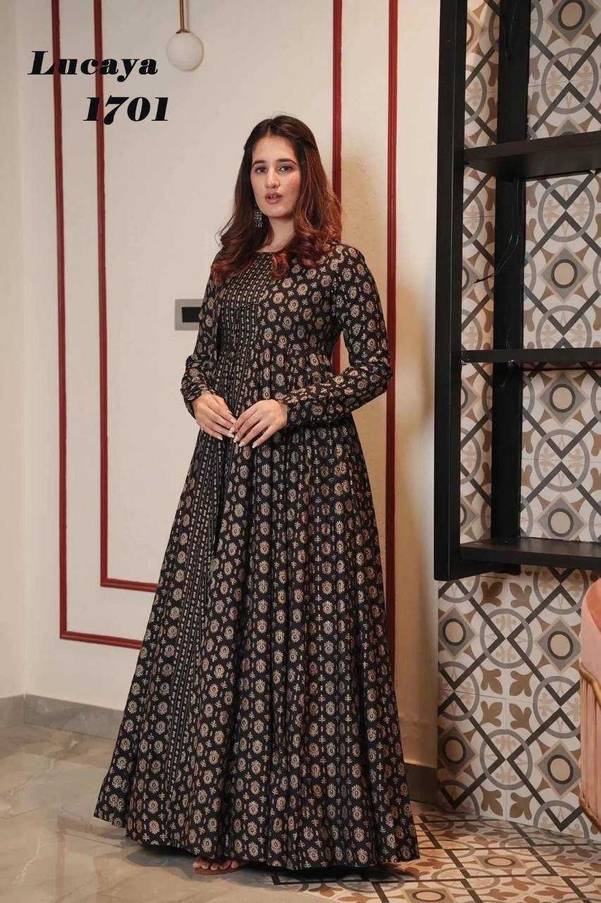 YNF Wholesale Pure Maslin Silk Printed Gowns KESH744 17 | Surat Manufacturer