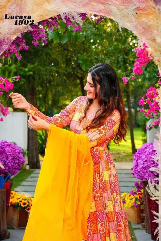 YNF Wholesale Heavy Rayon Printed Gowns KESH744 19 | Surat Manufacturer