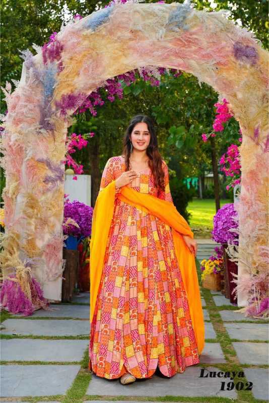 YNF Wholesale Heavy Rayon Printed Gowns KESH744 19 | Surat Manufacturer