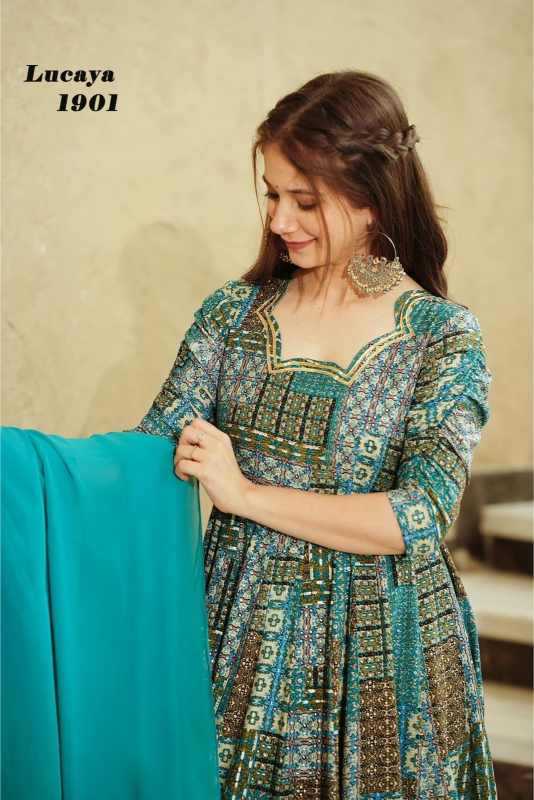 YNF Wholesale Heavy Rayon Printed Gowns KESH744 19 | Surat Manufacturer