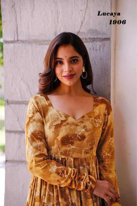 YNF Wholesale Heavy Rayon Printed Gowns KESH744 19 | Surat Manufacturer