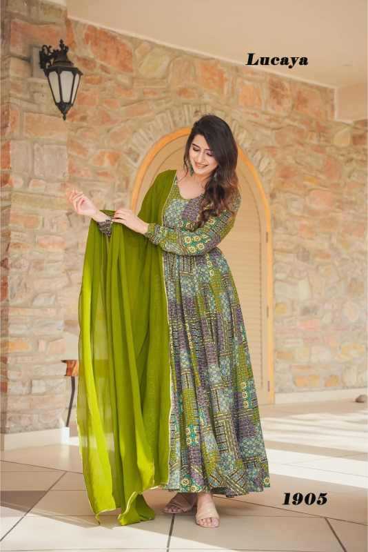 YNF Wholesale Heavy Rayon Printed Gowns KESH744 19 | Surat Manufacturer
