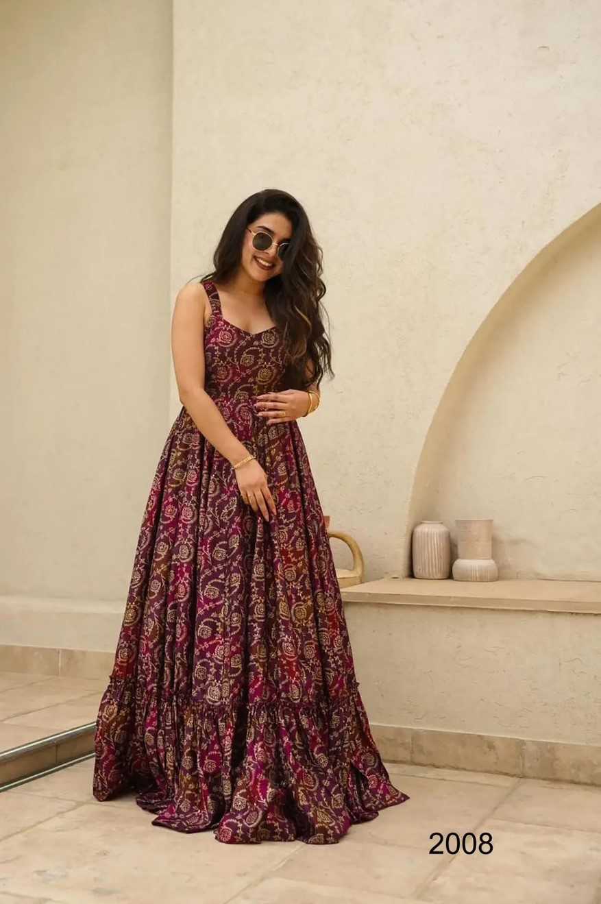 YNF Wholesale Heavy Rayon Printed Gowns KESH744 20 | Surat Manufacturer