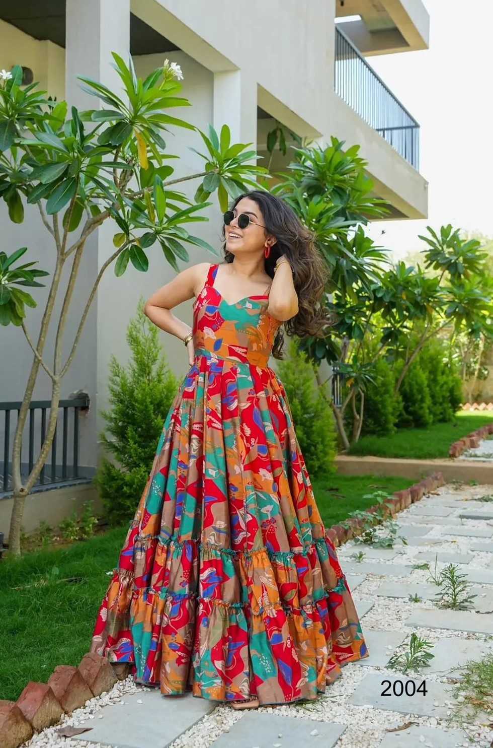YNF Wholesale Heavy Rayon Printed Gowns KESH744 20 | Surat Manufacturer