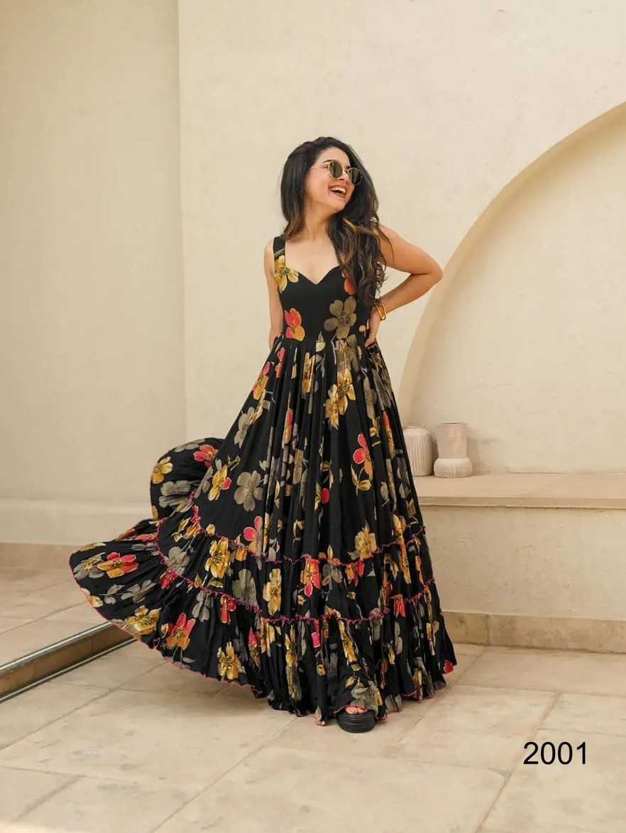 YNF Wholesale Heavy Rayon Printed Gowns KESH744 20 | Surat Manufacturer