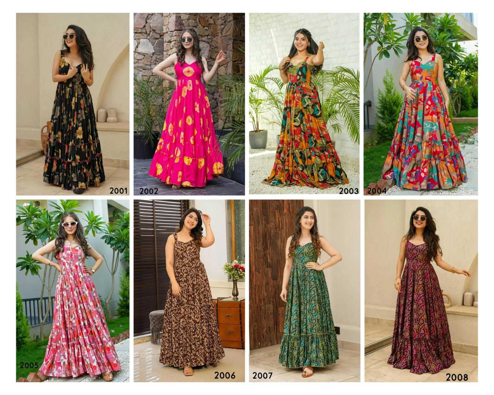 YNF Wholesale Heavy Rayon Printed Gowns KESH744 20 | Surat Manufacturer