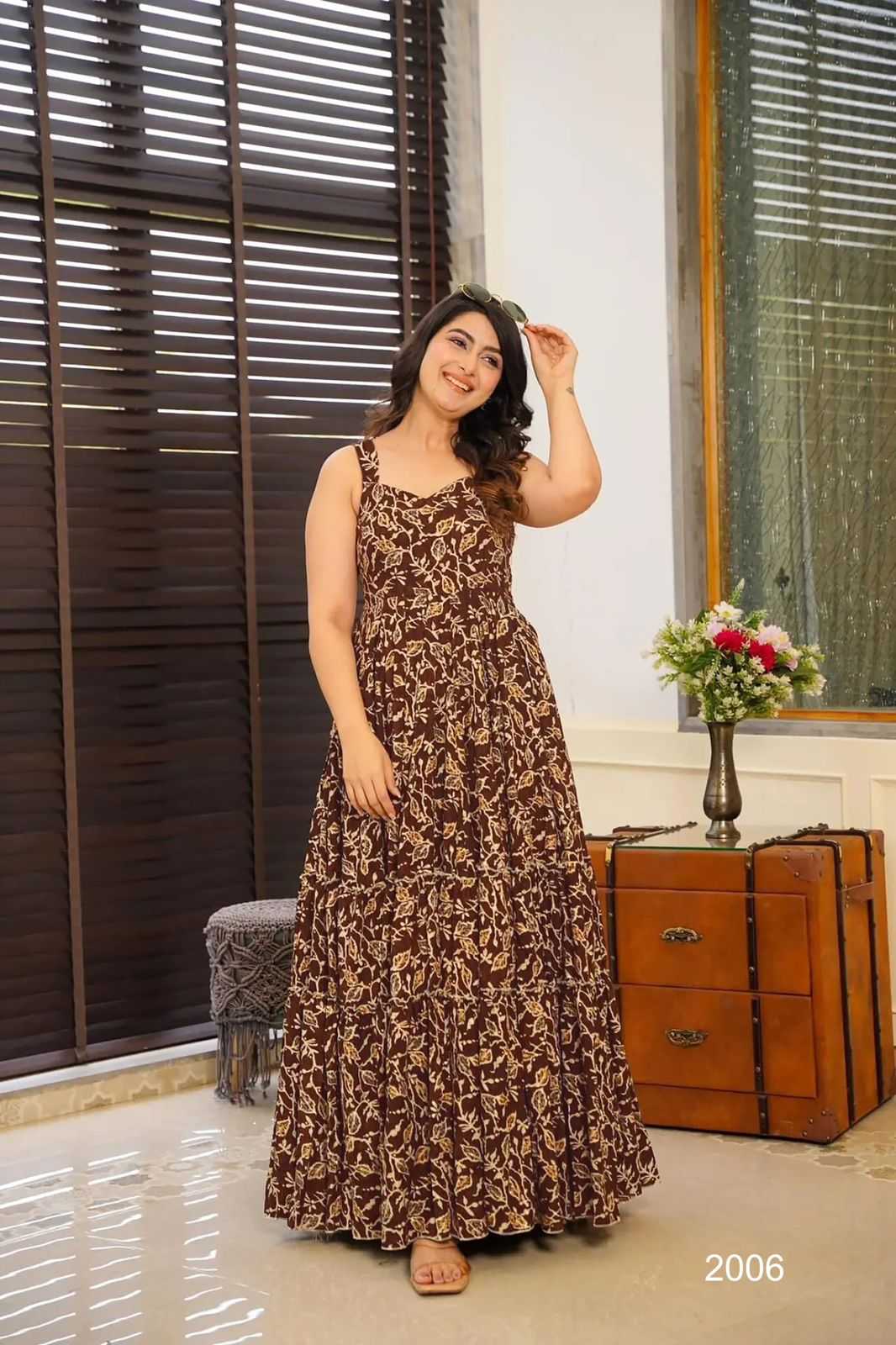 YNF Wholesale Heavy Rayon Printed Gowns KESH744 20 | Surat Manufacturer