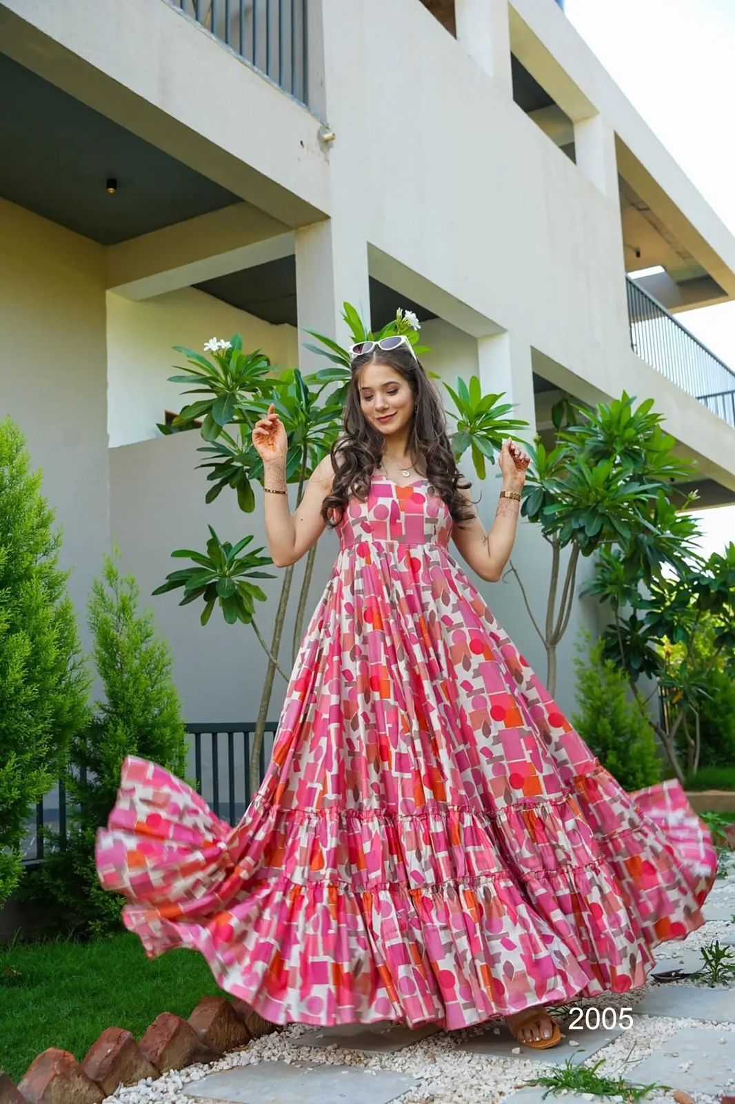YNF Wholesale Heavy Rayon Printed Gowns KESH744 20 | Surat Manufacturer