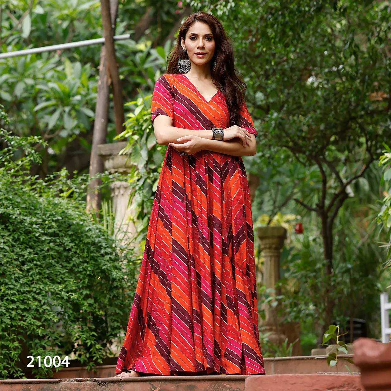 YNF Wholesale Heavy Rayon Printed Gowns KESH744 21 | Surat Manufacturer