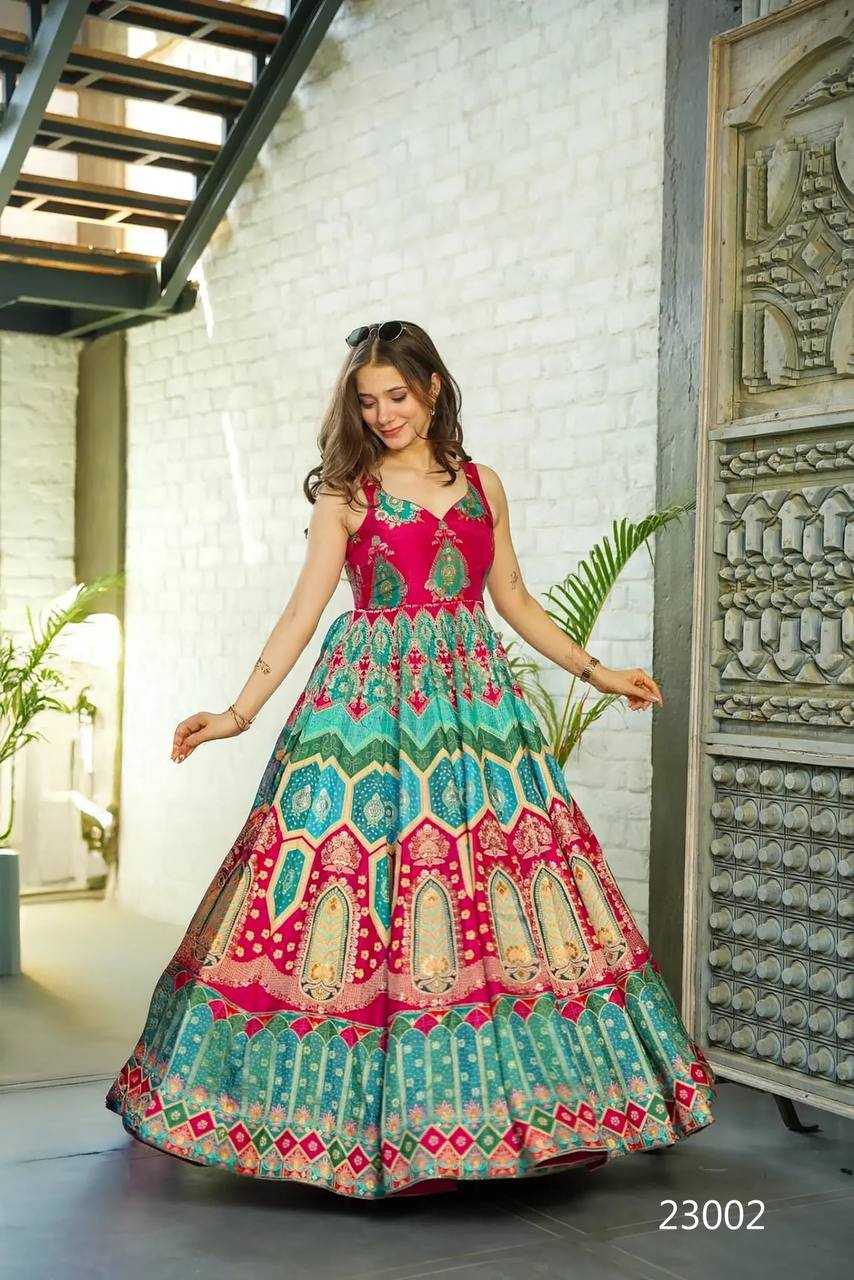 YNF Wholesale Heavy Silk Printed Gowns KESH744 23 | Surat Manufacturer