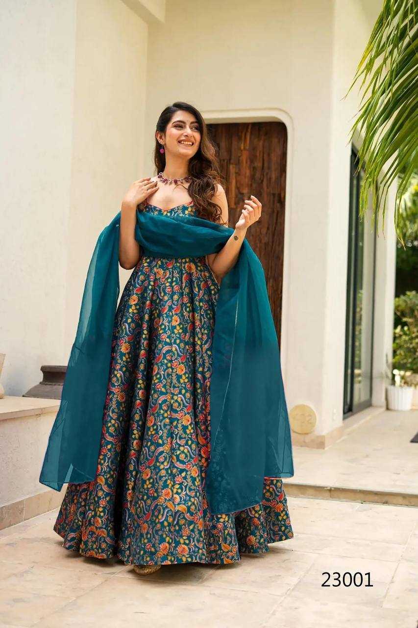 YNF Wholesale Heavy Silk Printed Gowns KESH744 23 | Surat Manufacturer