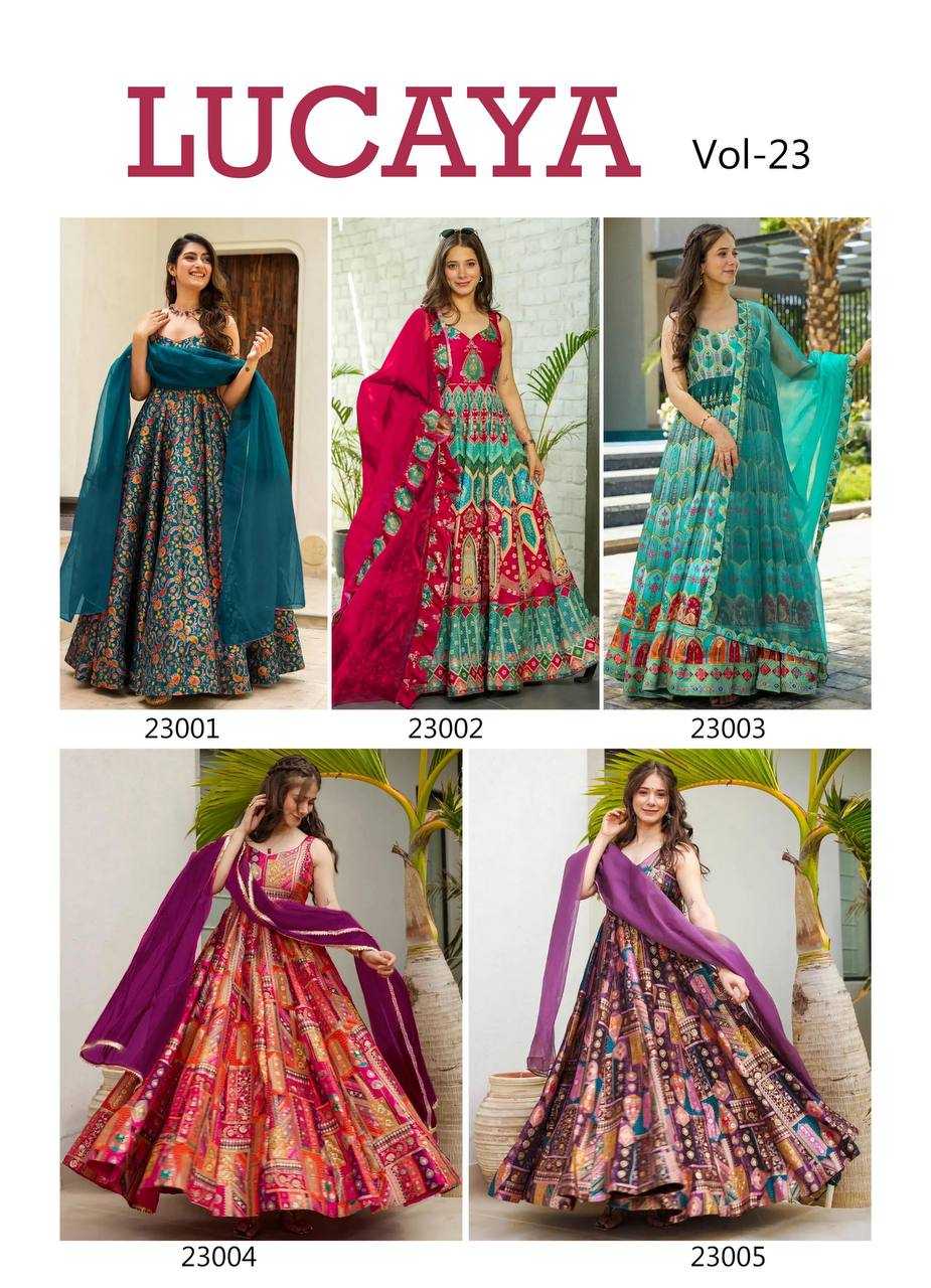 YNF Wholesale Heavy Silk Printed Gowns KESH744 23 | Surat Manufacturer