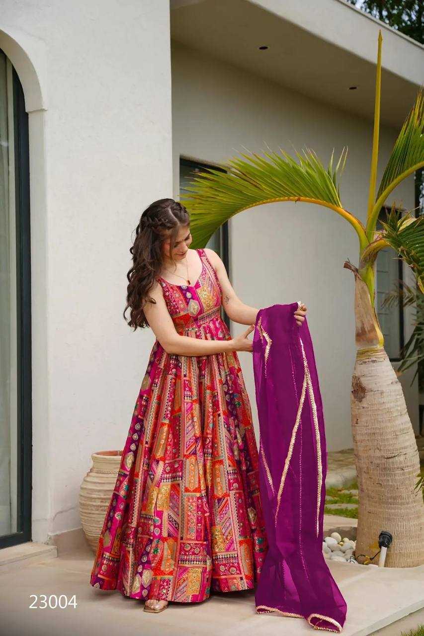 YNF Wholesale Heavy Silk Printed Gowns KESH744 23 | Surat Manufacturer
