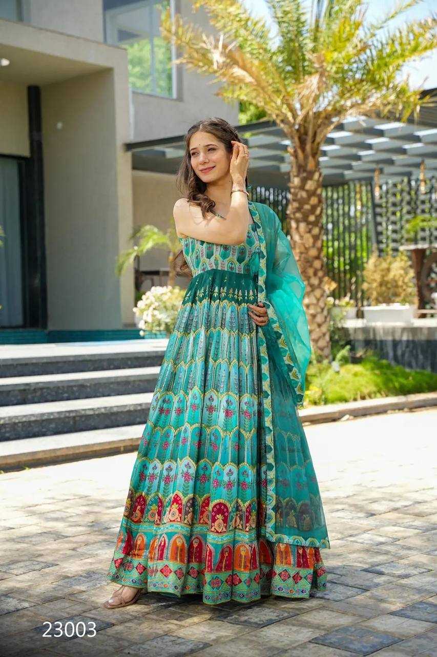 YNF Wholesale Heavy Silk Printed Gowns KESH744 23 | Surat Manufacturer