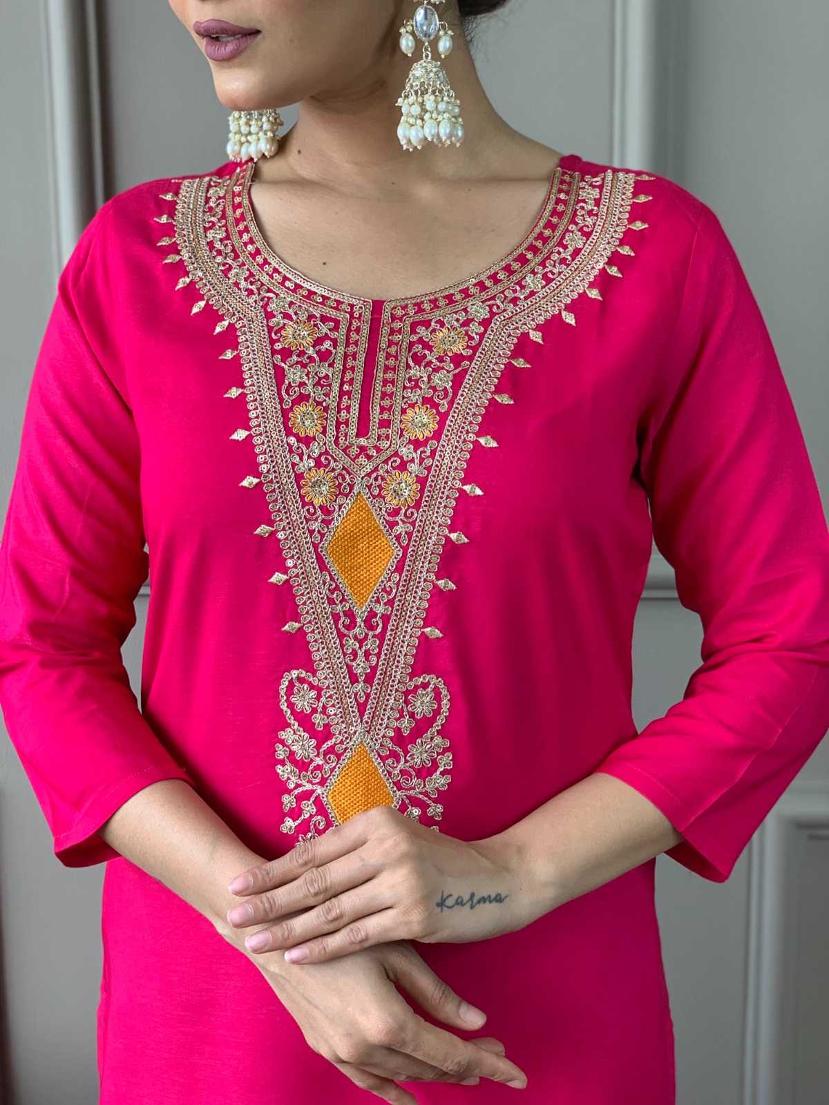 YNF Wholesale Viscose Chanderi Designer Kurtis  | Surat Manufacturer
