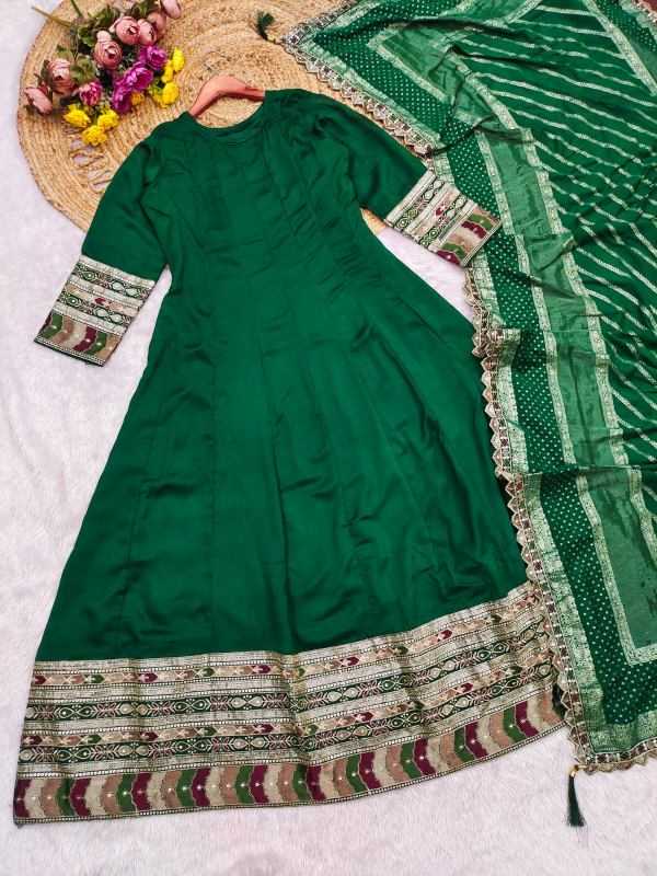 YNF Wholesale Vichitra Silk Embroidery Gowns  | Surat Manufacturer