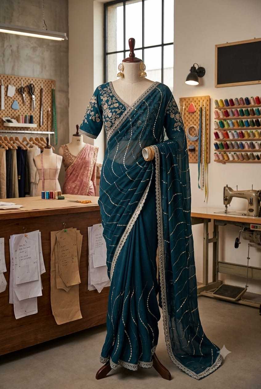 YNF Wholesale Georgette Party Wear Sarees  | Surat Manufacturer