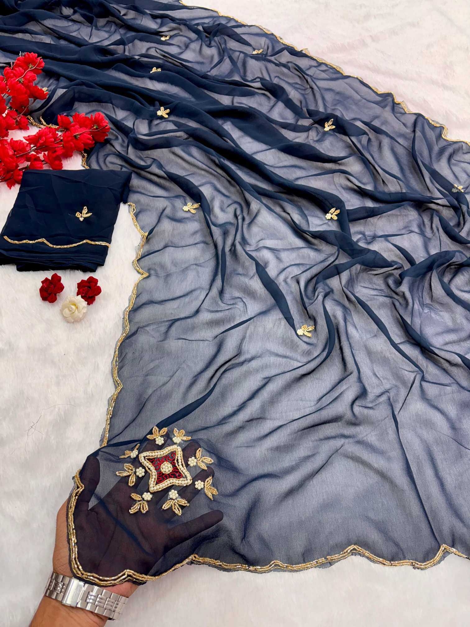 YNF Wholesale Georgette Designer Sarees  | Surat Manufacturer
